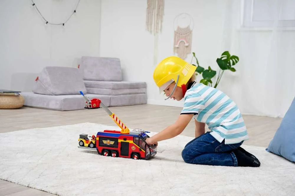 Simba Fireman Sam komplektas Big Gaisrinė mašina Jupiter interaktyvus automobilis + 2 figūrėlės šviesos garsas