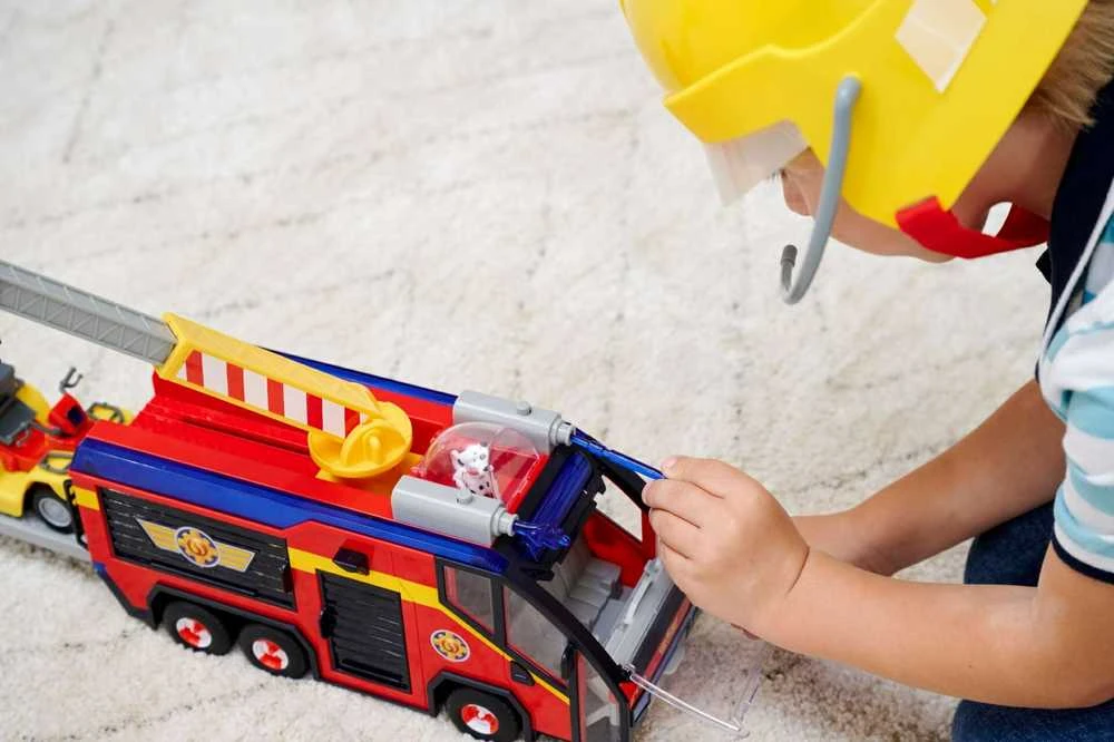 Simba Fireman Sam komplektas Big Gaisrinė mašina Jupiter interaktyvus automobilis + 2 figūrėlės šviesos garsas