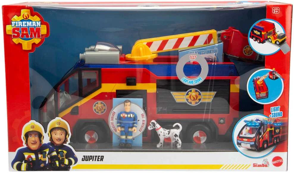 Simba Fireman Sam komplektas Big Gaisrinė mašina Jupiter interaktyvus automobilis + 2 figūrėlės šviesos garsas