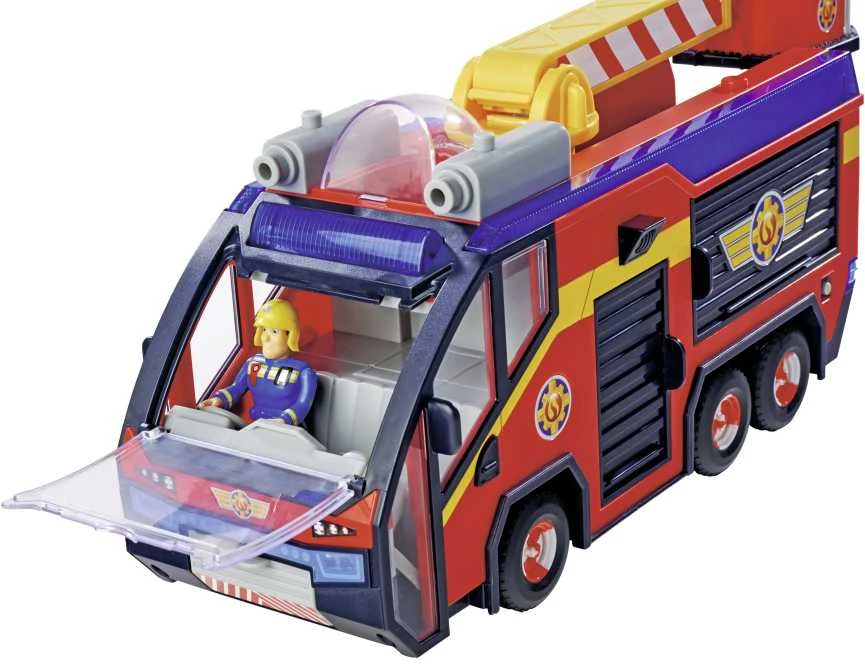 Simba Fireman Sam komplektas Big Gaisrinė mašina Jupiter interaktyvus automobilis + 2 figūrėlės šviesos garsas