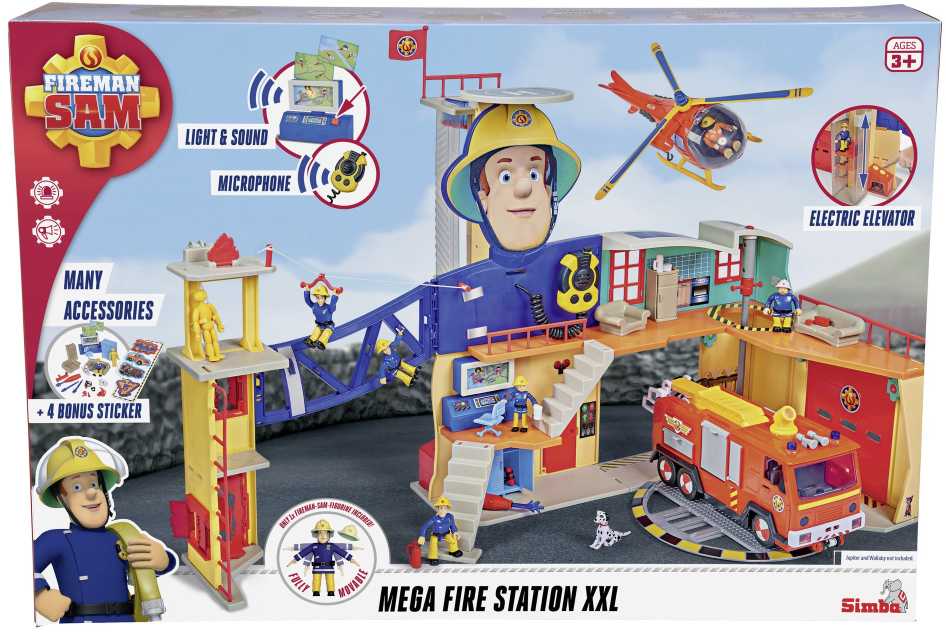 Dickie Simba - Fireman Sam XXL gaisrinė su šviesos garso figūra