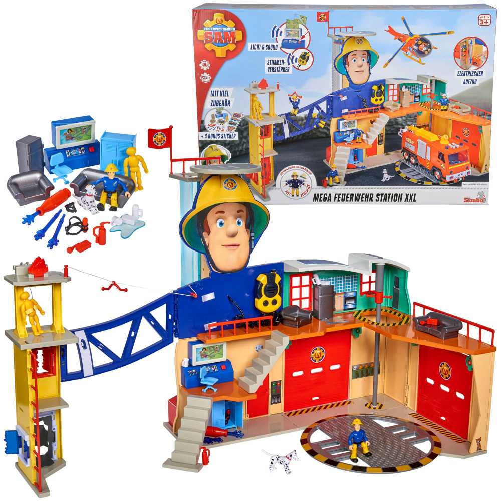 Dickie Simba - Fireman Sam XXL gaisrinė su šviesos garso figūra