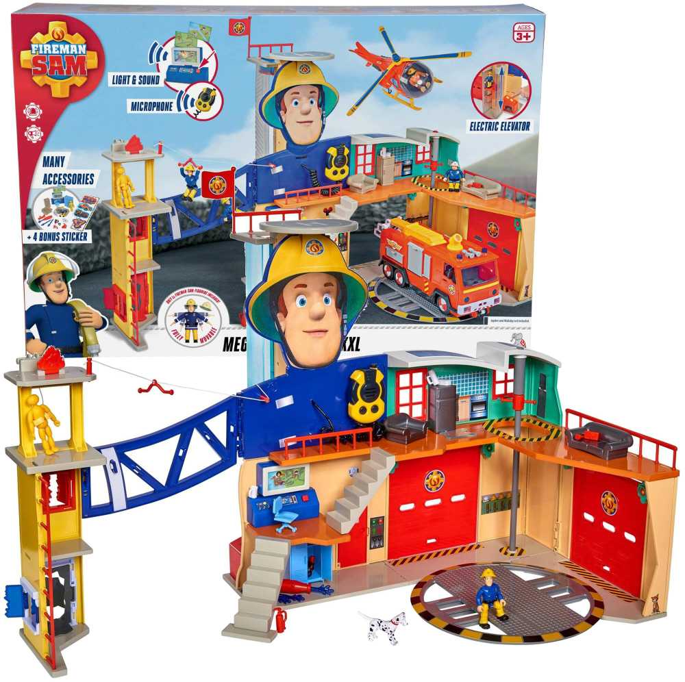 Dickie Simba - Fireman Sam XXL gaisrinė su šviesos garso figūra