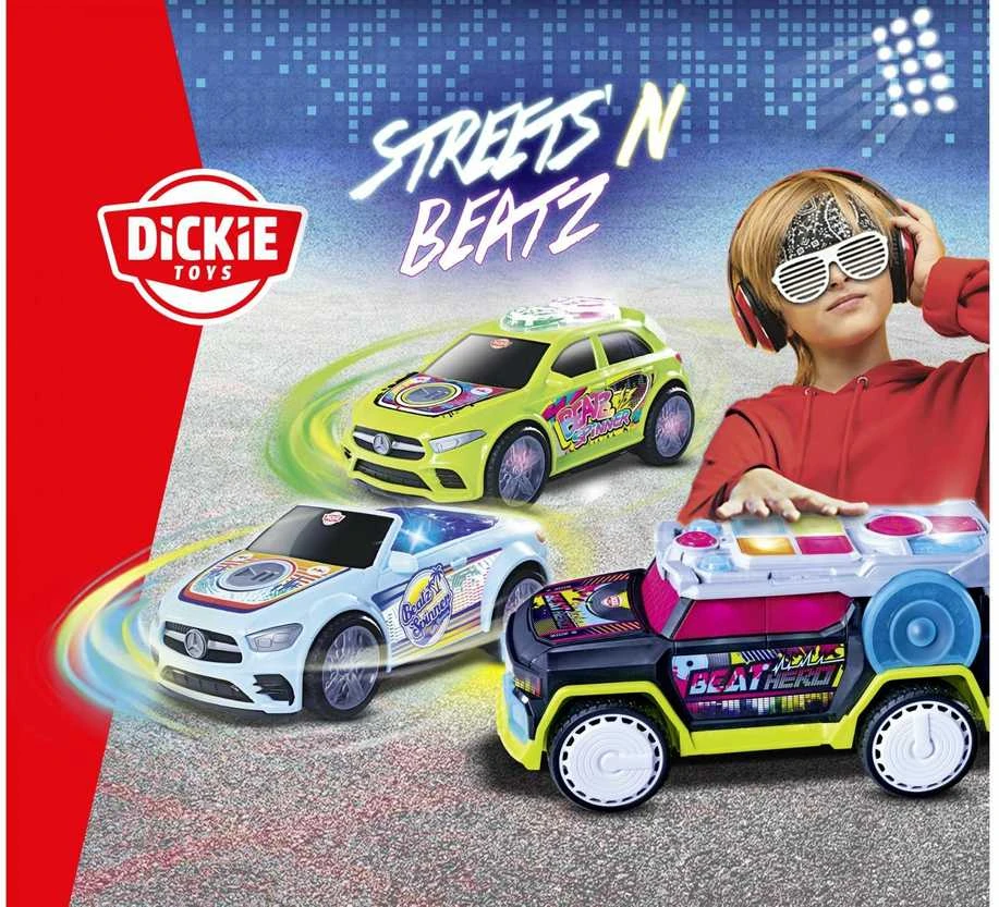 Dickie Automobilis Muzikinis besisukantis interaktyvusis Mercedes-Benz mėlynasis kabrioletas su šviesa ir garsu