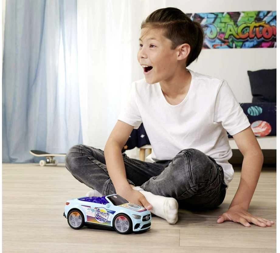 Dickie Automobilis Muzikinis besisukantis interaktyvusis Mercedes-Benz mėlynasis kabrioletas su šviesa ir garsu
