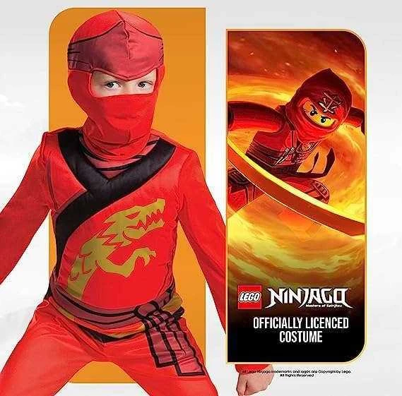 Bigbuy Carnival LEGO Ninjago karnavalo kostiumas berniukui Kai kostiumo maskuotė 94-109 cm (3-4 metų)