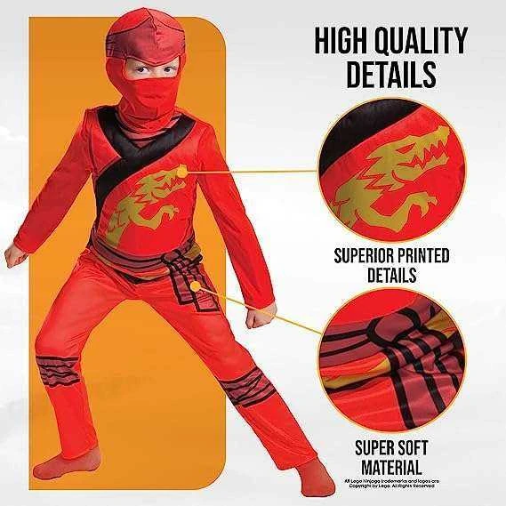Bigbuy Carnival LEGO Ninjago karnavalo kostiumas berniukui Kai kostiumo maskuotė 94-109 cm (3-4 metų)