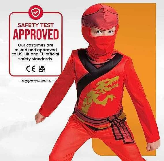 Bigbuy Carnival LEGO Ninjago karnavalo kostiumas berniukui Kai kostiumo maskuotė 94-109 cm (3-4 metų)