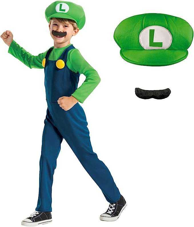 Disquise DISGUISE SUPER MARIO Kostiumas Luigi, 7-8 m.