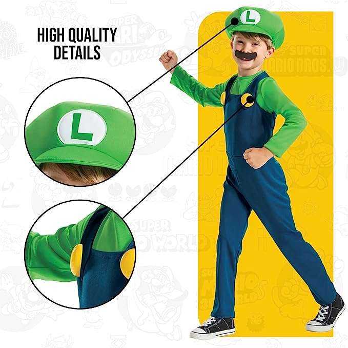 Disquise DISGUISE SUPER MARIO Kostiumas Luigi, 7-8 m.