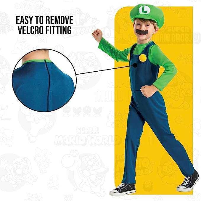 Disquise DISGUISE SUPER MARIO Kostiumas Luigi, 7-8 m.