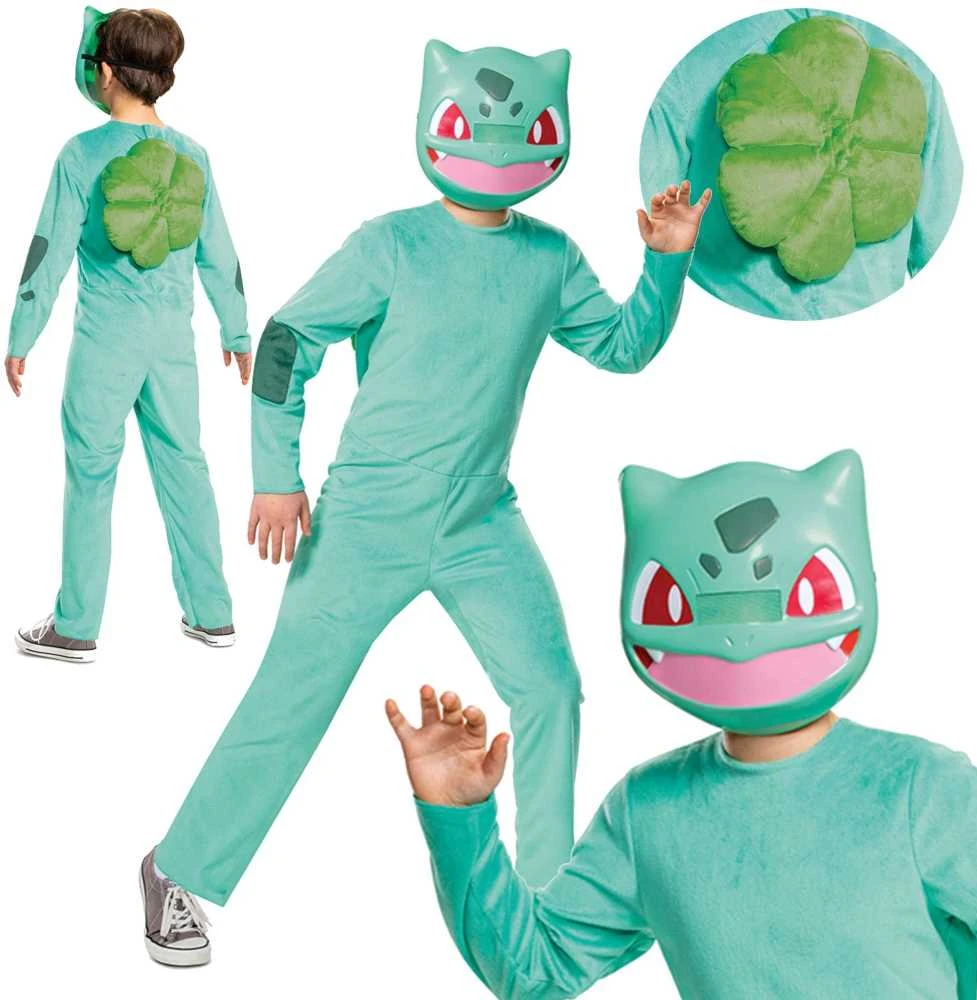 Karnavalinis kostiumas Pokemon Bulbasaur kostiumas žalias persirengimas Kigurumi 137-149 cm (10-12 metų)
