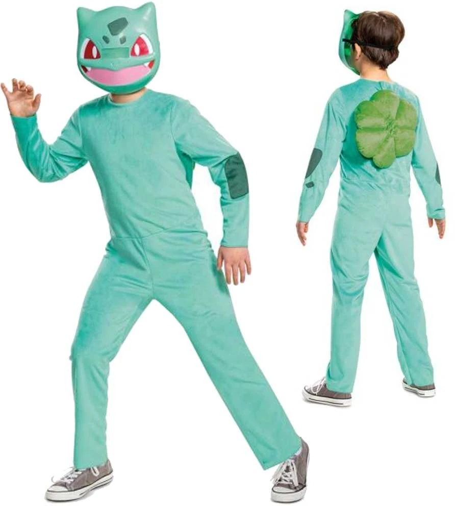 Karnavalinis kostiumas Pokemon Bulbasaur kostiumas žalia kaukė Kigurumi 109-126 cm (4-6 metai)