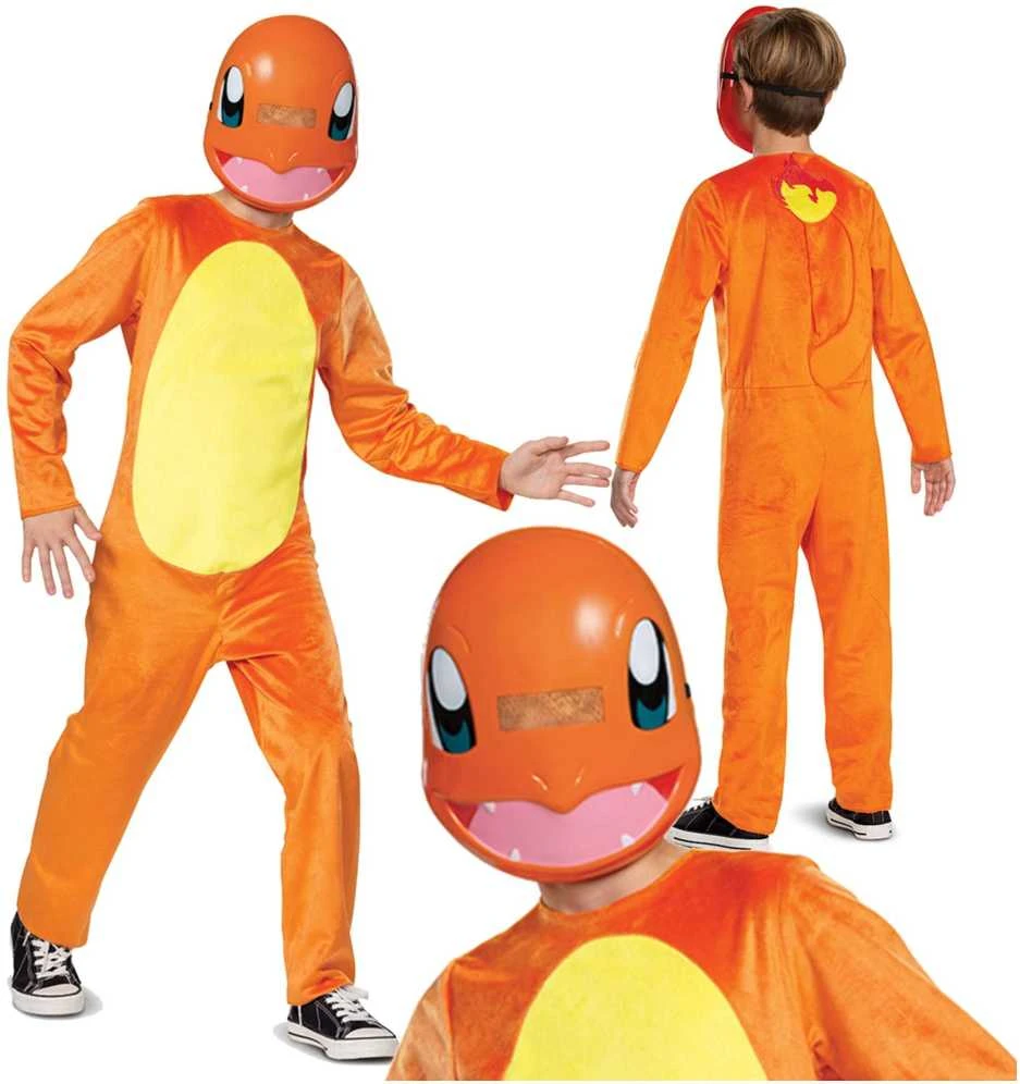 Karnavalinis kostiumas Pokemon Charmander kostiumas oranžinis Kigurumi maskavimas 127-136 cm (7-8 metai)