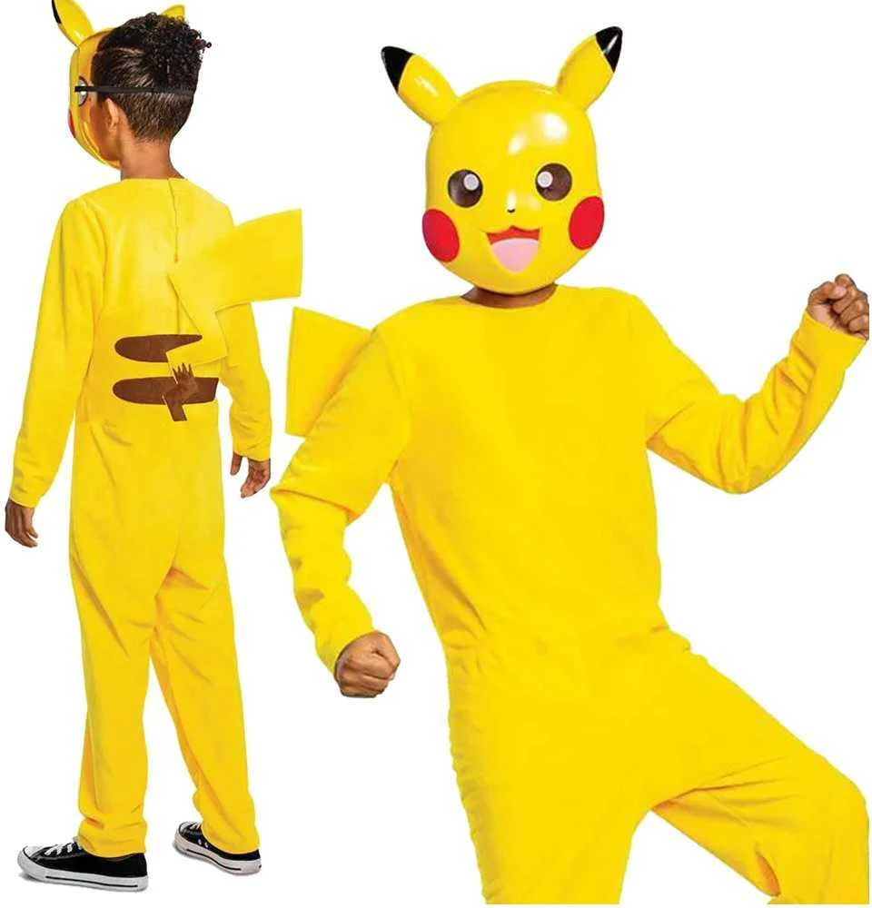 Jakks Pacific Karnavalinis kostiumas Pokemon Pikachu kostiumas geltonas kigurumi maskuotė 137-149 cm (10-12 metų)