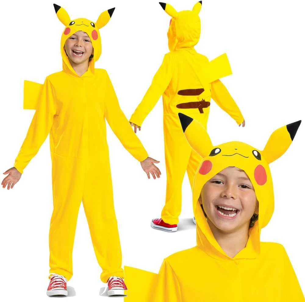 Disguise Karnavalinis kostiumas Pokemon Pikachu kostiumas geltonas Kigurumi maskuotė 127-136 cm (7-8 metai)