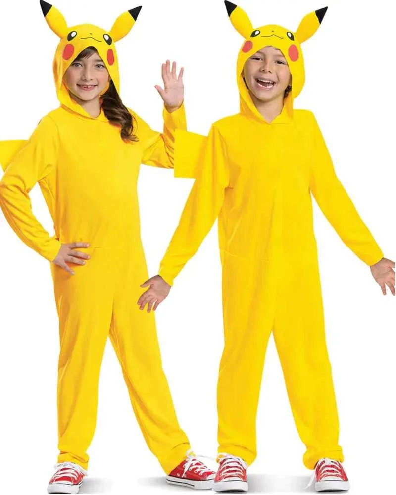 Disguise Karnavalinis kostiumas Pokemon Pikachu kostiumas geltonas Kigurumi maskuotė 127-136 cm (7-8 metai)