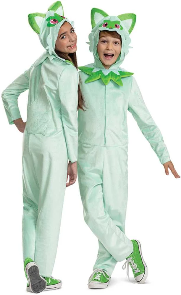 Karnavalinis kostiumas Pokemon Sprigatito kostiumas žalias maskavimas 127-136 cm (7-8 metai) Kigurumi