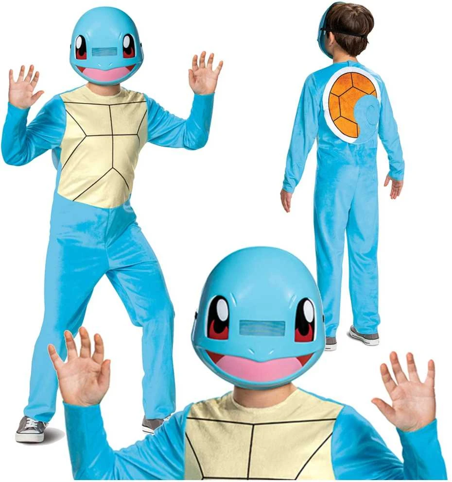 Karnavalinis kostiumas Pokemon Squirtle kostiumas mėlynas maskavimas 109-126 cm (4-6 metai)
