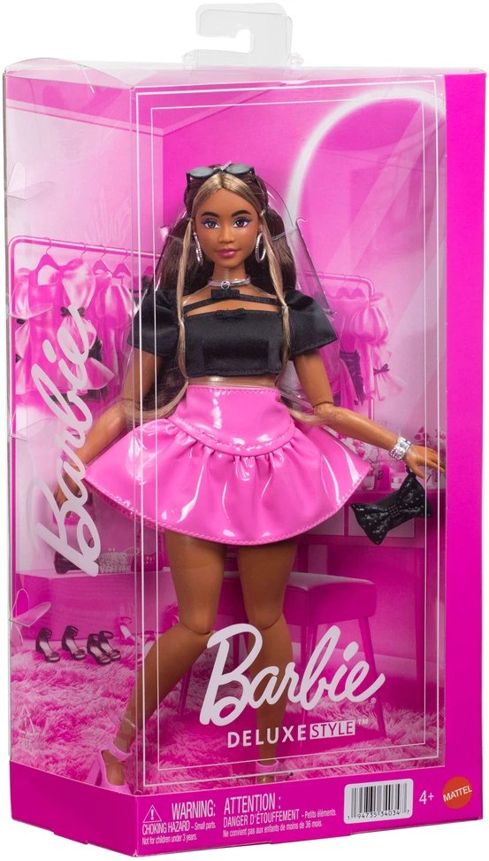 Mattel BARBIE DELUXE FASHIONISTAS mados lėlė rožiniu sijonu (JJN74)