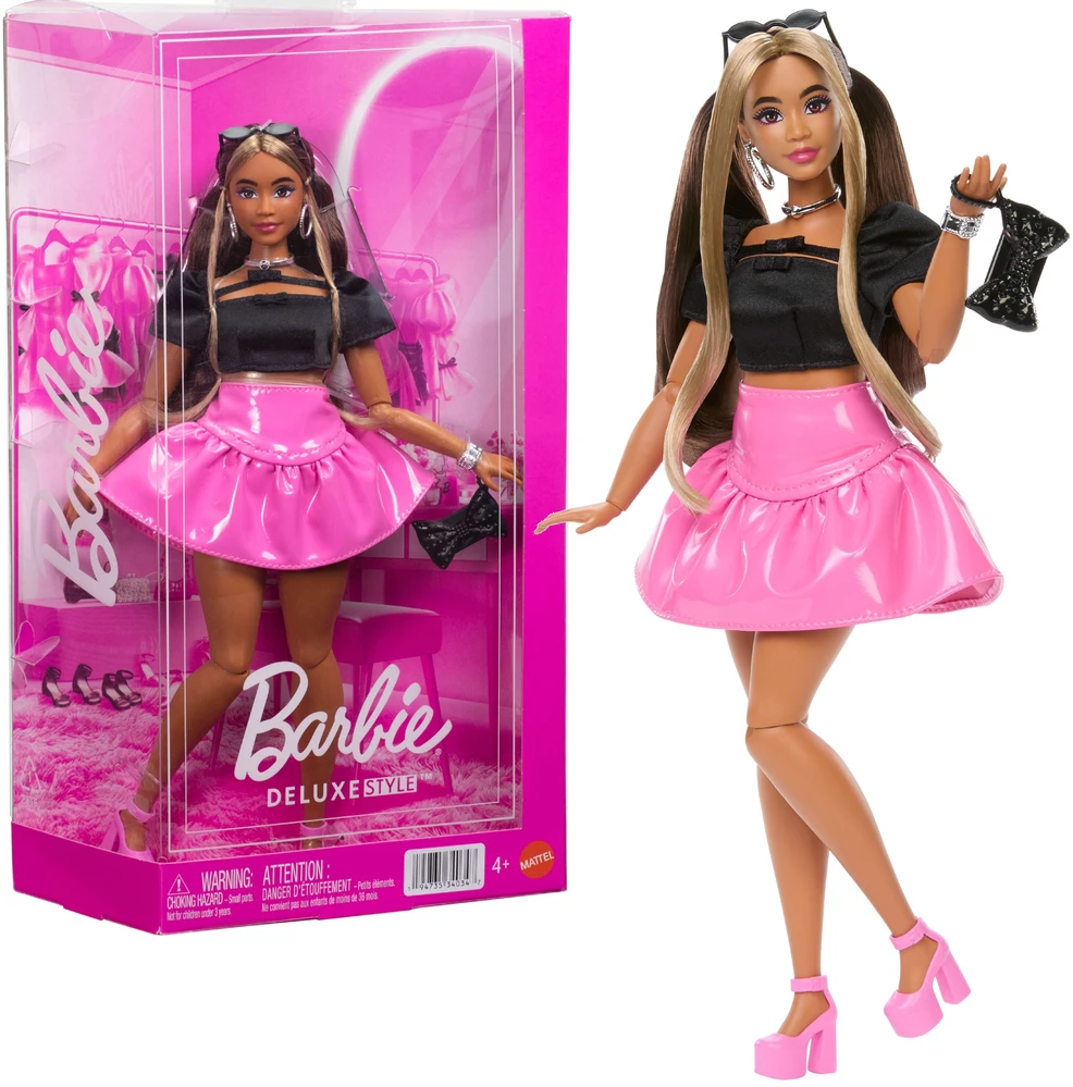 Mattel BARBIE DELUXE FASHIONISTAS mados lėlė rožiniu sijonu (JJN74)