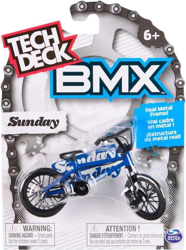 Sunday „Tech Deck“ mažų pirštinių BMX dviračių rinkinys, 44 vnt., tamsiai mėlynas, + lipdukai