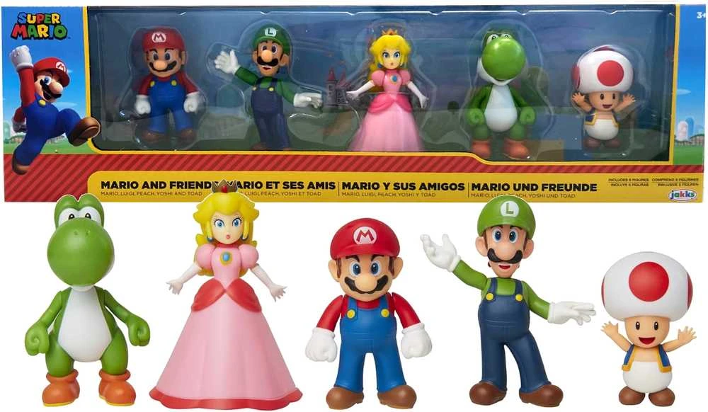 Nintendo - Super Mario ir draugai 2,5" figūrėlių rinkinys (5 vnt.) (400904)