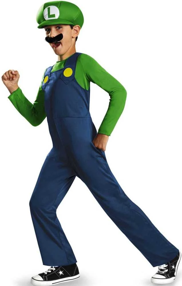 Jakks Pacific Super Mario karnavalinis kostiumas berniukui Luigi kostiumas 109-126 cm (4-6 metų)