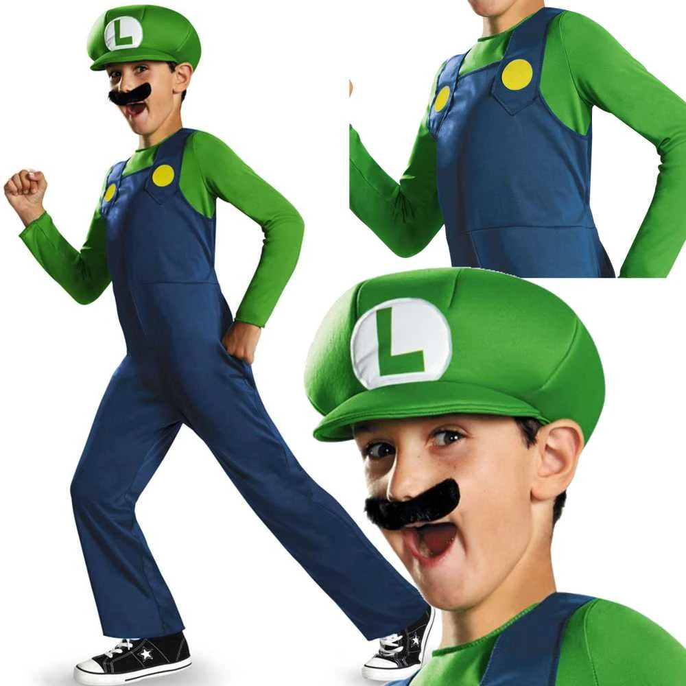 Jakks Pacific Super Mario karnavalinis kostiumas berniukui Luigi kostiumas 109-126 cm (4-6 metų)
