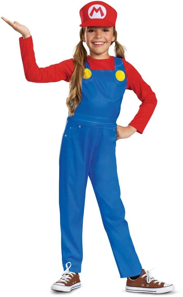 Super Mario raudonas kostiumas, karnavalinis Mario kostiumas, maskuojamas 127-136 cm, 7-8 metų amžiaus