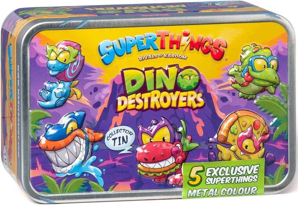 „SuperThings Rivals of Kaboom Dino Destroyers“ išskirtinė „Rinkinys“ sidabrinė skarda