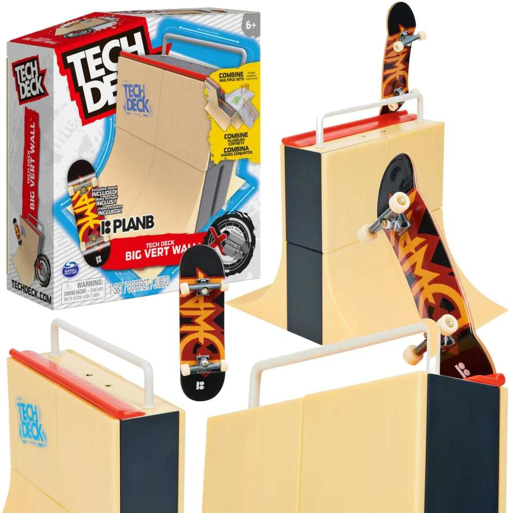 Tech Deck fingerboard komplektas rampa Big Vert Wall + Riedlentė