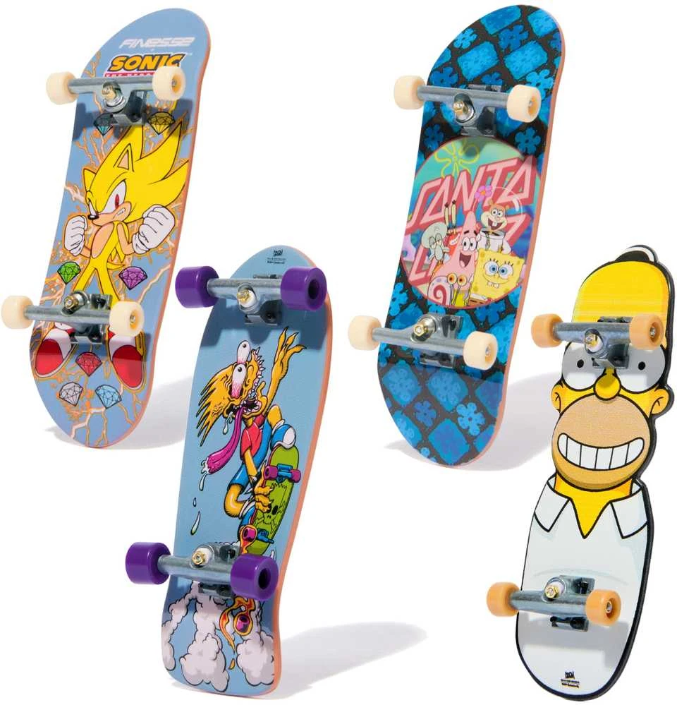 Spin Master Riedlentė Fingerboard 1 Szt Santa Cruz Spongebob / The Simpsons Tech Deck