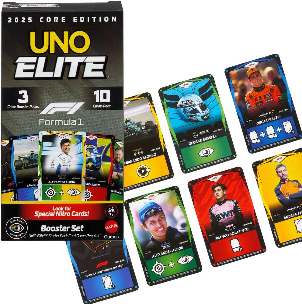 Kortos Mattel UNO Elita Formula 1 2025 Core Edition JLV43 (papildymas)