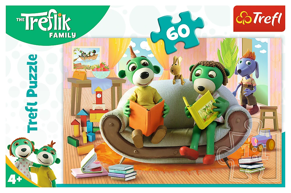 Trefl Dėlionė 60 vnt. - Treflikai: Skaitymas kartu