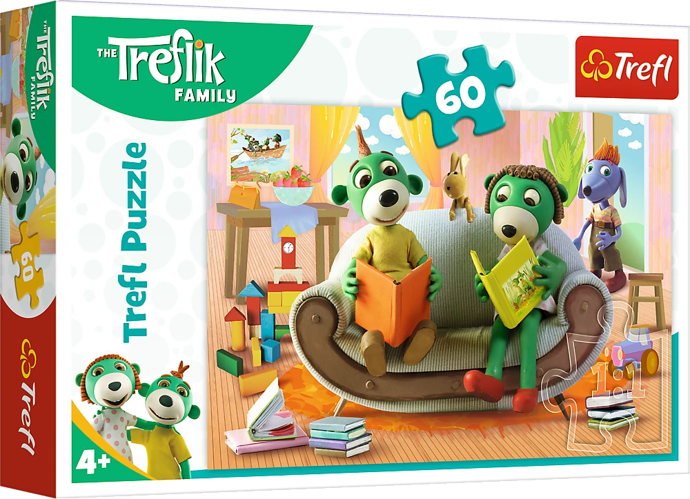Trefl Dėlionė 60 vnt. - Treflikai: Skaitymas kartu