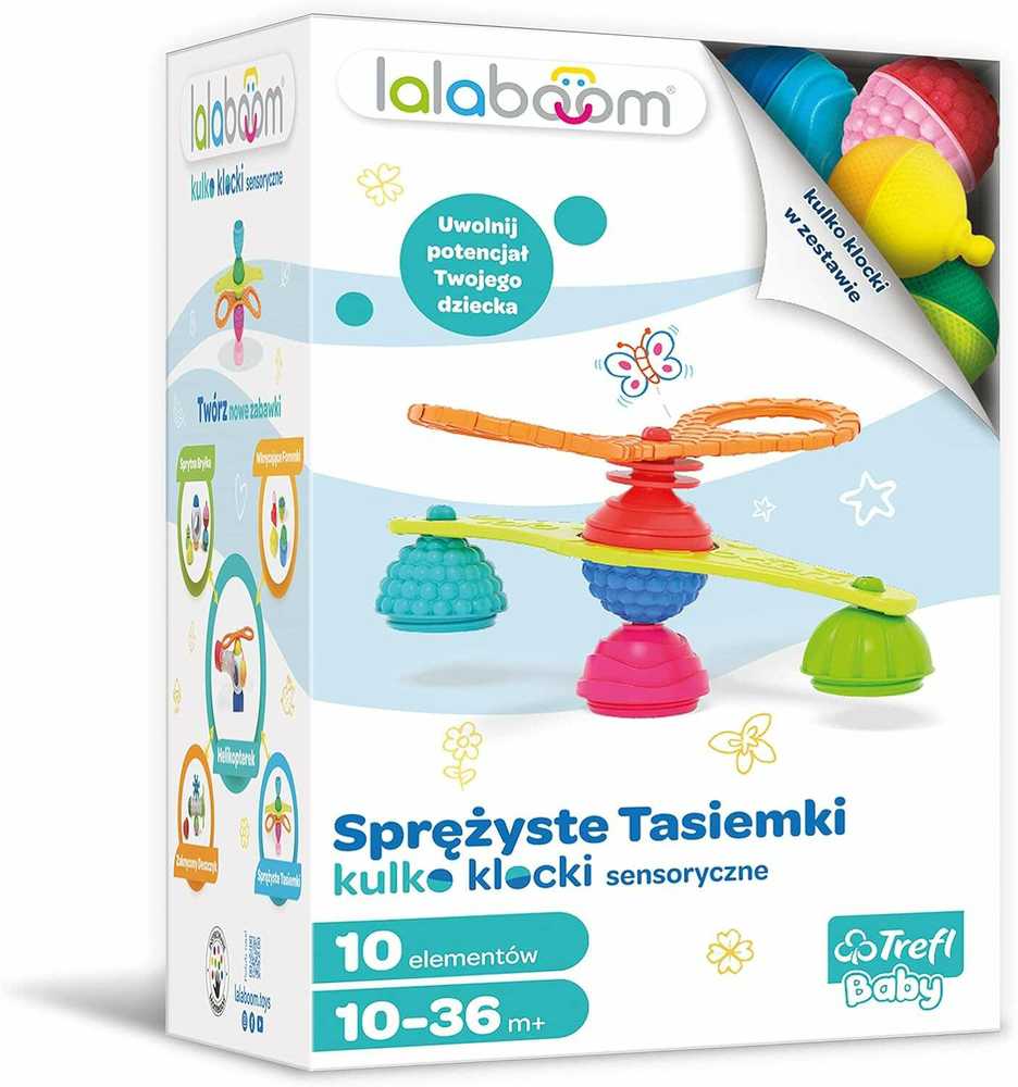 Sensorinių kaladėlių rinkinys Trefl Lalaboom, 10 vnt., 10–35 mėn