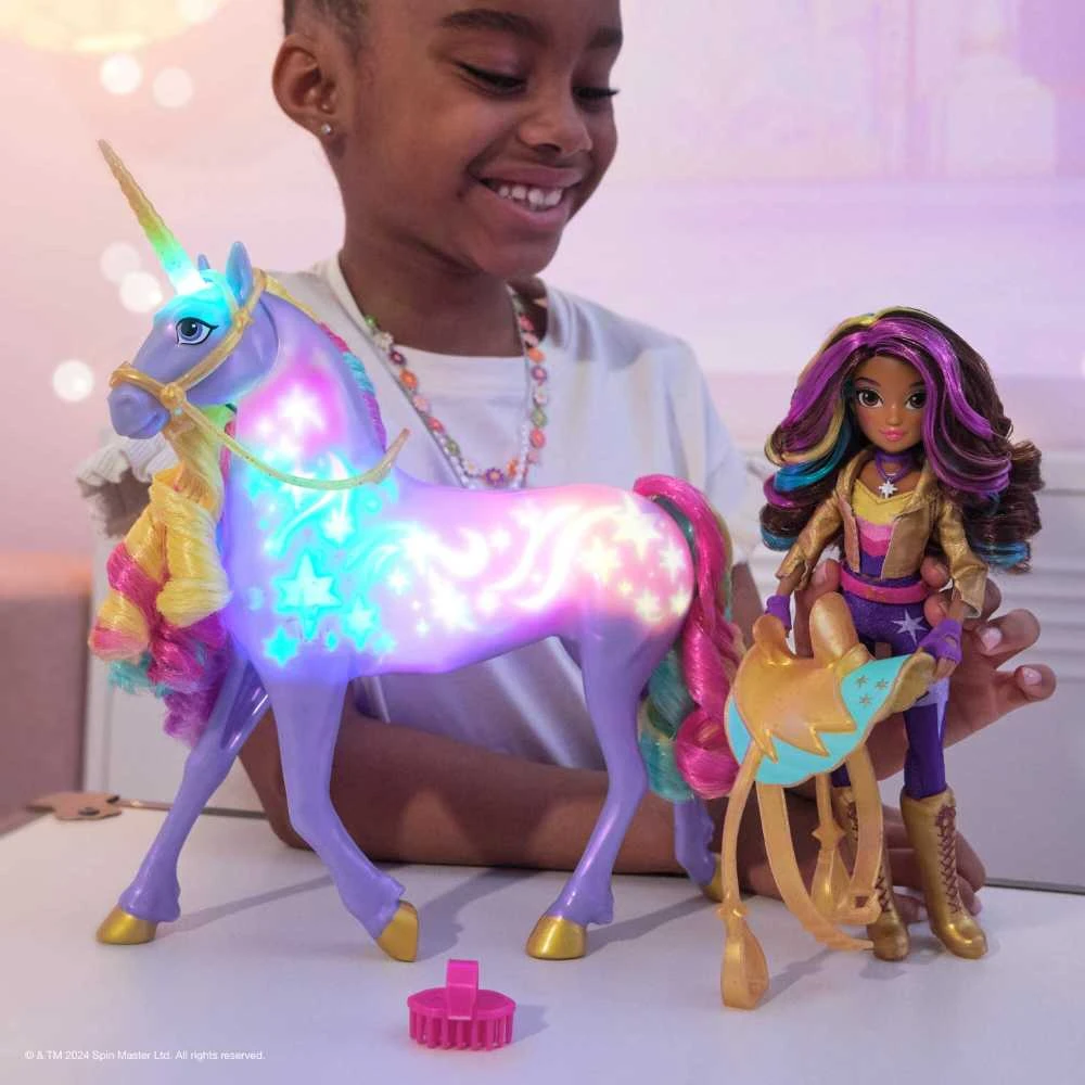 Unicorn Academy Rainbow Light-up Wildstar Vienaragis, 28 cm