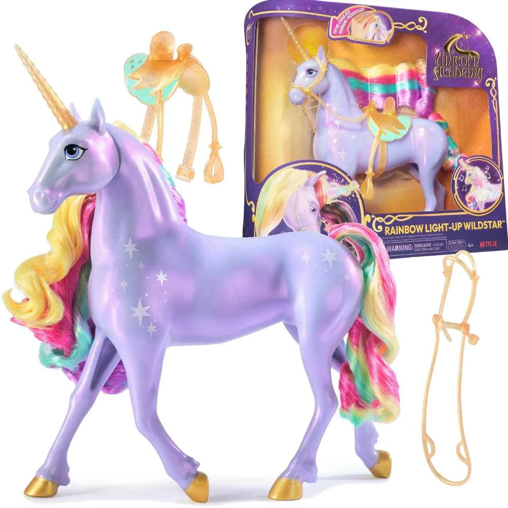 Unicorn Academy Rainbow Light-up Wildstar Vienaragis, 28 cm