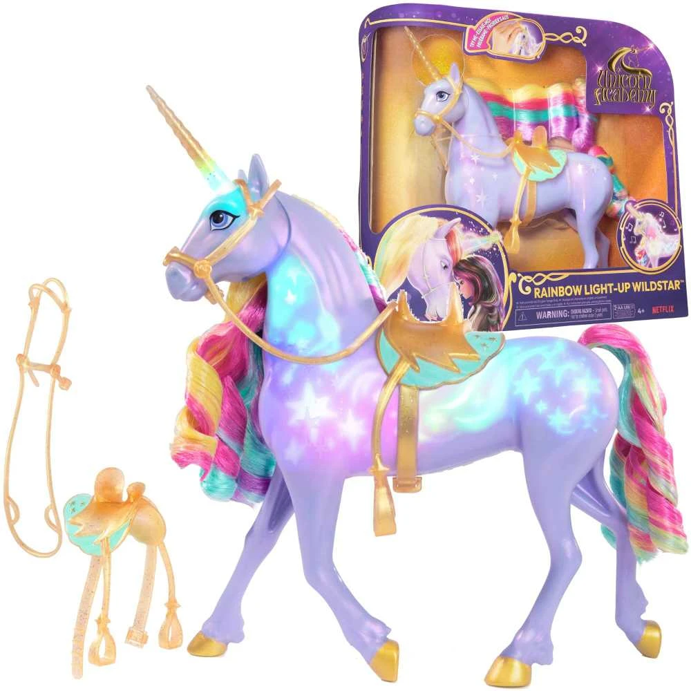 Unicorn Academy Rainbow Light-up Wildstar Vienaragis, 28 cm