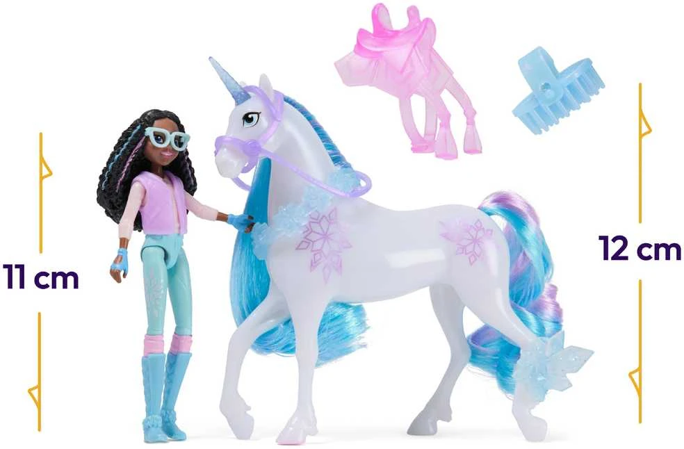 Usorteret Unicorn Academy Unicorn Academy Set Figūros Layla & Glacier mergina ir vienaragis + priedai
