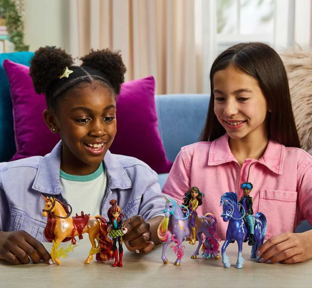 Usorteret Unicorn Academy Unicorn Academy Set Figūros Layla & Glacier mergina ir vienaragis + priedai