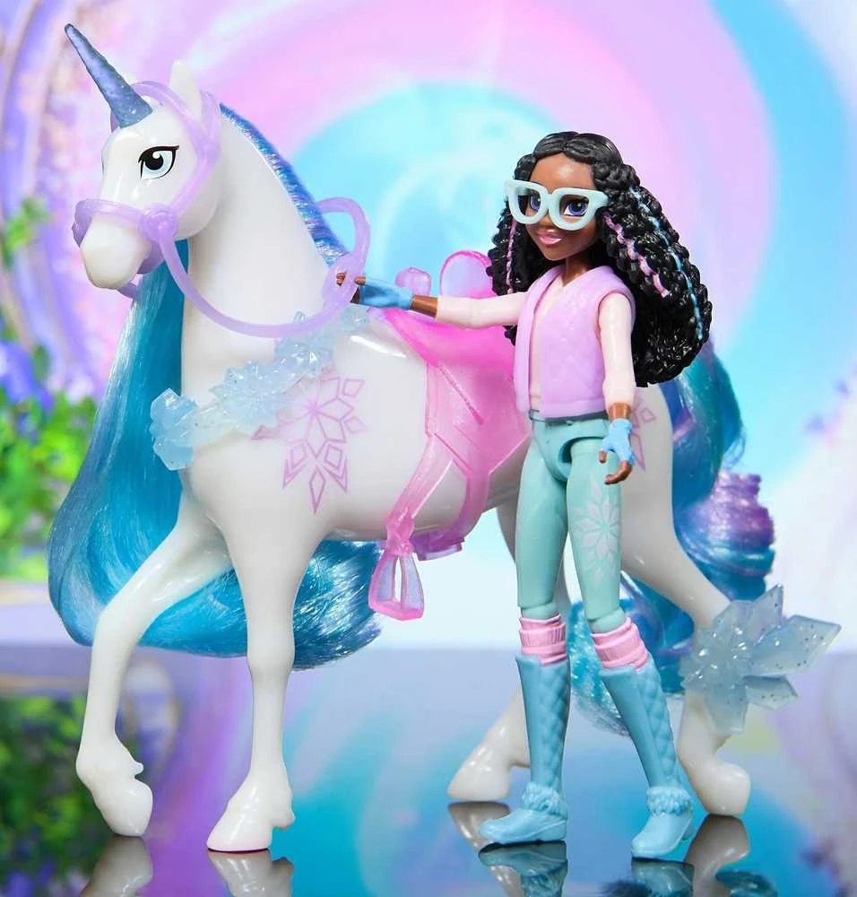 Usorteret Unicorn Academy Unicorn Academy Set Figūros Layla & Glacier mergina ir vienaragis + priedai