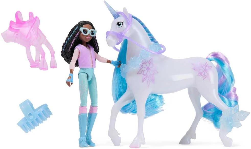 Usorteret Unicorn Academy Unicorn Academy Set Figūros Layla & Glacier mergina ir vienaragis + priedai