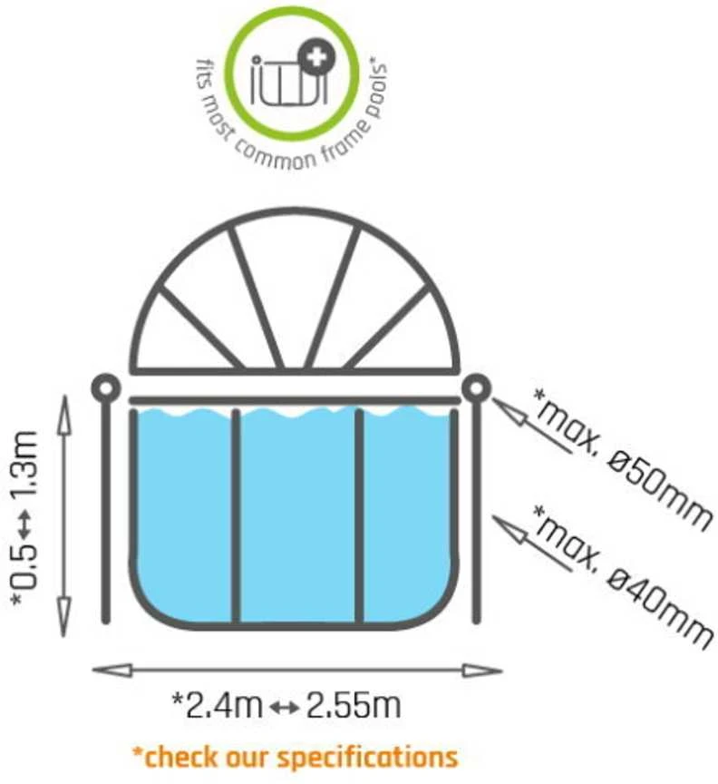 EXIT pool dome ECO ø244cm - universal (also for Intex/Bestway)