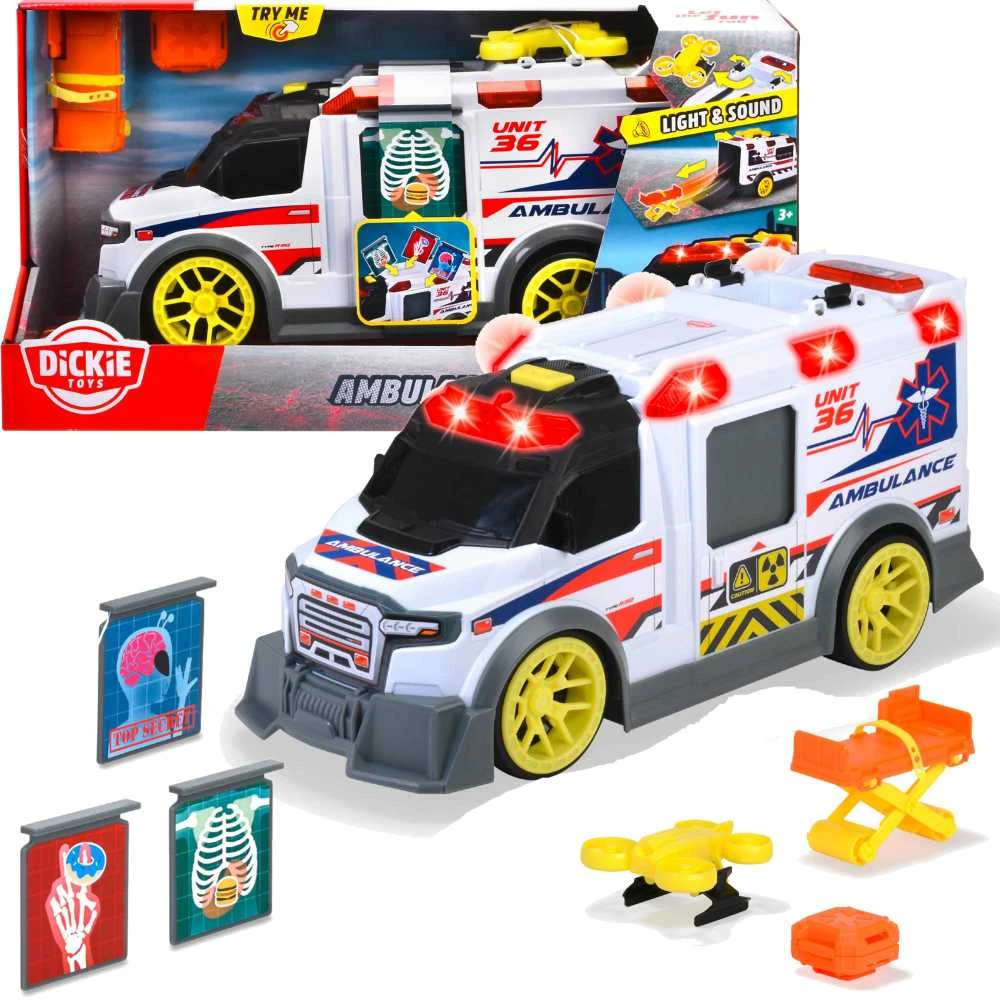 Dickie Toys Interaktyvūs greitosios pagalbos ir Dickie žaislų priedai Šviesa Garsas