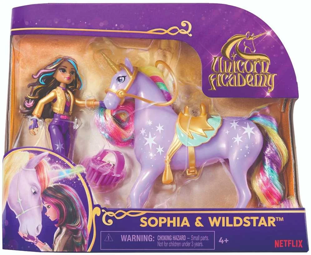 Unicorn Vienaragio akademijos rinkinys Sophia lėlė ir Wildstar vienaragio figūrėlė + vienaragio priedai Academy