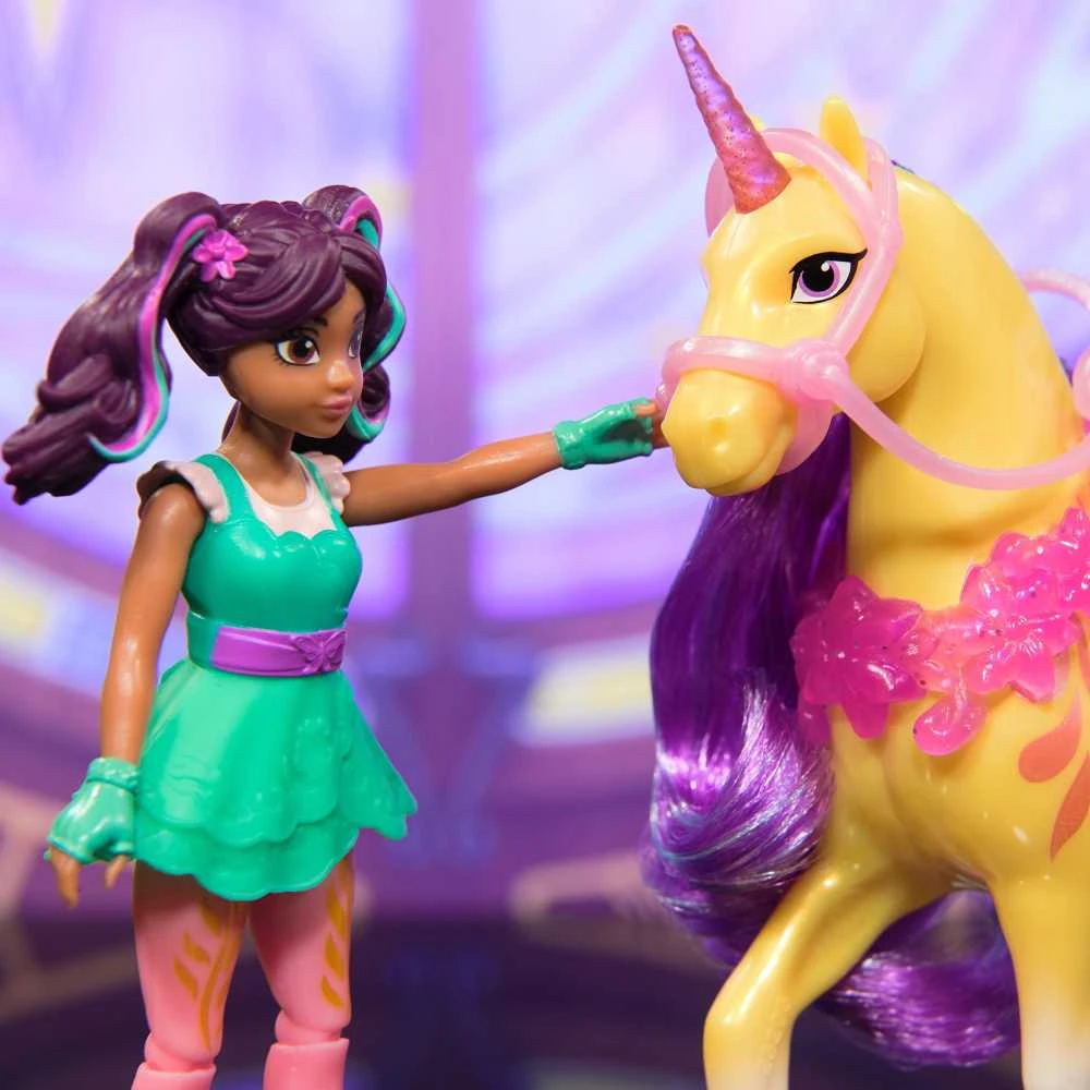 Spin Master Unicorn Vienaragis Academy Vienaragis Akademijos figūrėlės Ava & Leaf mergaitė ir vienaragis + priedai