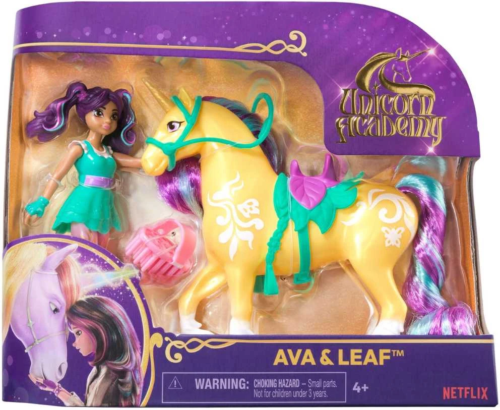 Unicorn Vienaragis Academy Vienaragis Akademijos figūrėlės Ava & Leaf mergaitė ir vienaragis + priedai