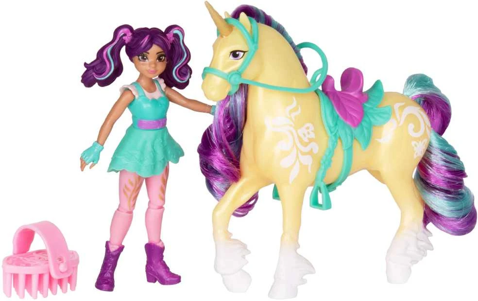 Unicorn Vienaragis Academy Vienaragis Akademijos figūrėlės Ava & Leaf mergaitė ir vienaragis + priedai